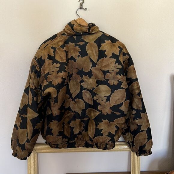Silk Bomber Jacket Size XL super cozy gold black vintage bomber - Picture 5 of 5